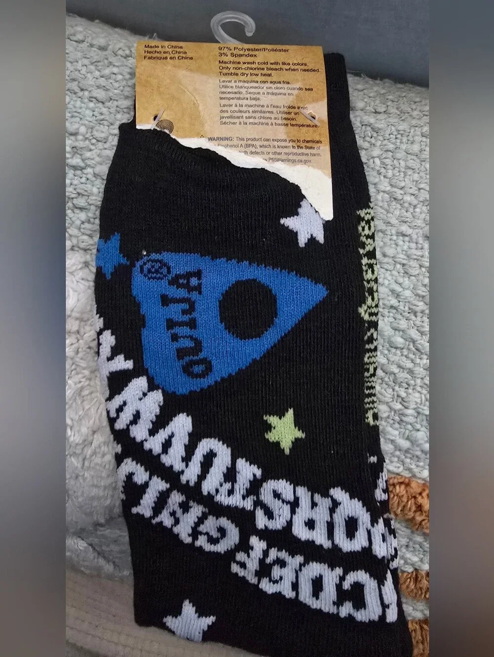 Ouija Black Men's Crew Socks 1 Pair